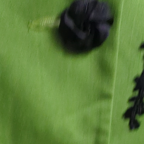 Vintage RAFAEL Green Tailored Blazer with Black Floral Design - Picture 5 of 7